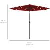 imageBest Choice Products 10ft Solar Polyester LED Lighted Patio Umbrella wTilt Adjustment and UVResistant Fabric  Striped BlackRed