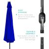 imageBest Choice Products 10ft Solar Polyester LED Lighted Patio Umbrella wTilt Adjustment and UVResistant Fabric  Striped BlackResort Blue