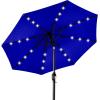 imageBest Choice Products 10ft Solar Polyester LED Lighted Patio Umbrella wTilt Adjustment and UVResistant Fabric  Striped BlackResort Blue