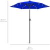 imageBest Choice Products 10ft Solar Polyester LED Lighted Patio Umbrella wTilt Adjustment and UVResistant Fabric  Striped BlackResort Blue