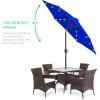 imageBest Choice Products 10ft Solar Polyester LED Lighted Patio Umbrella wTilt Adjustment and UVResistant Fabric  Striped BlackResort Blue