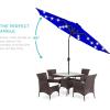 imageBest Choice Products 10ft Solar Polyester LED Lighted Patio Umbrella wTilt Adjustment and UVResistant Fabric  Striped BlackResort Blue