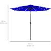 imageBest Choice Products 10ft Solar Polyester LED Lighted Patio Umbrella wTilt Adjustment and UVResistant Fabric  Striped BlackResort Blue