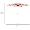 imageBest Choice Products 10ft Solar Polyester LED Lighted Patio Umbrella wTilt Adjustment and UVResistant Fabric  Striped BlackRose Quartz