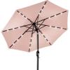 imageBest Choice Products 10ft Solar Polyester LED Lighted Patio Umbrella wTilt Adjustment and UVResistant Fabric  Striped BlackRose Quartz