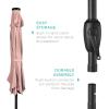 imageBest Choice Products 10ft Solar Polyester LED Lighted Patio Umbrella wTilt Adjustment and UVResistant Fabric  Striped BlackRose Quartz