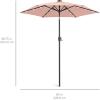 imageBest Choice Products 10ft Solar Polyester LED Lighted Patio Umbrella wTilt Adjustment and UVResistant Fabric  Striped BlackRose Quartz