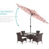 imageBest Choice Products 10ft Solar Polyester LED Lighted Patio Umbrella wTilt Adjustment and UVResistant Fabric  Striped BlackRose Quartz
