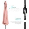 imageBest Choice Products 10ft Solar Polyester LED Lighted Patio Umbrella wTilt Adjustment and UVResistant Fabric  Striped BlackRose Quartz