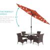 imageBest Choice Products 10ft Solar Polyester LED Lighted Patio Umbrella wTilt Adjustment and UVResistant Fabric  Striped BlackRust