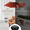 imageBest Choice Products 10ft Solar Polyester LED Lighted Patio Umbrella wTilt Adjustment and UVResistant Fabric  Striped BlackRust