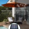 imageBest Choice Products 10ft Solar Polyester LED Lighted Patio Umbrella wTilt Adjustment and UVResistant Fabric  Striped BlackRust