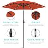 imageBest Choice Products 10ft Solar Polyester LED Lighted Patio Umbrella wTilt Adjustment and UVResistant Fabric  Striped BlackRust