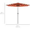 imageBest Choice Products 10ft Solar Polyester LED Lighted Patio Umbrella wTilt Adjustment and UVResistant Fabric  Striped BlackRust