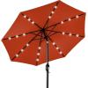 imageBest Choice Products 10ft Solar Polyester LED Lighted Patio Umbrella wTilt Adjustment and UVResistant Fabric  Striped BlackRust