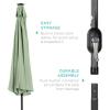imageBest Choice Products 10ft Solar Polyester LED Lighted Patio Umbrella wTilt Adjustment and UVResistant Fabric  Striped BlackSage Green
