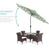 imageBest Choice Products 10ft Solar Polyester LED Lighted Patio Umbrella wTilt Adjustment and UVResistant Fabric  Striped BlackSage Green