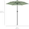 imageBest Choice Products 10ft Solar Polyester LED Lighted Patio Umbrella wTilt Adjustment and UVResistant Fabric  Striped BlackSage Green