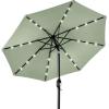 imageBest Choice Products 10ft Solar Polyester LED Lighted Patio Umbrella wTilt Adjustment and UVResistant Fabric  Striped BlackSage Green