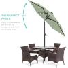 imageBest Choice Products 10ft Solar Polyester LED Lighted Patio Umbrella wTilt Adjustment and UVResistant Fabric  Striped BlackSage Green
