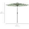 imageBest Choice Products 10ft Solar Polyester LED Lighted Patio Umbrella wTilt Adjustment and UVResistant Fabric  Striped BlackSage Green