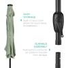 imageBest Choice Products 10ft Solar Polyester LED Lighted Patio Umbrella wTilt Adjustment and UVResistant Fabric  Striped BlackSage Green