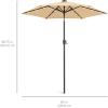 imageBest Choice Products 10ft Solar Polyester LED Lighted Patio Umbrella wTilt Adjustment and UVResistant Fabric  Striped BlackSand