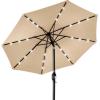imageBest Choice Products 10ft Solar Polyester LED Lighted Patio Umbrella wTilt Adjustment and UVResistant Fabric  Striped BlackSand