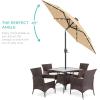 imageBest Choice Products 10ft Solar Polyester LED Lighted Patio Umbrella wTilt Adjustment and UVResistant Fabric  Striped BlackSand