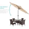 imageBest Choice Products 10ft Solar Polyester LED Lighted Patio Umbrella wTilt Adjustment and UVResistant Fabric  Striped BlackSand