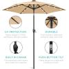 imageBest Choice Products 10ft Solar Polyester LED Lighted Patio Umbrella wTilt Adjustment and UVResistant Fabric  Striped BlackSand