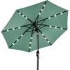 imageBest Choice Products 10ft Solar Polyester LED Lighted Patio Umbrella wTilt Adjustment and UVResistant Fabric  Striped BlackSeaglass