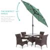 imageBest Choice Products 10ft Solar Polyester LED Lighted Patio Umbrella wTilt Adjustment and UVResistant Fabric  Striped BlackSeaglass