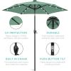 imageBest Choice Products 10ft Solar Polyester LED Lighted Patio Umbrella wTilt Adjustment and UVResistant Fabric  Striped BlackSeaglass