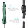 imageBest Choice Products 10ft Solar Polyester LED Lighted Patio Umbrella wTilt Adjustment and UVResistant Fabric  Striped BlackSeaglass