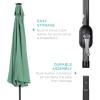 imageBest Choice Products 10ft Solar Polyester LED Lighted Patio Umbrella wTilt Adjustment and UVResistant Fabric  Striped BlackSeaglass