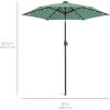 imageBest Choice Products 10ft Solar Polyester LED Lighted Patio Umbrella wTilt Adjustment and UVResistant Fabric  Striped BlackSeaglass