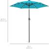 imageBest Choice Products 10ft Solar Polyester LED Lighted Patio Umbrella wTilt Adjustment and UVResistant Fabric  Striped BlackSky Blue