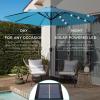 imageBest Choice Products 10ft Solar Polyester LED Lighted Patio Umbrella wTilt Adjustment and UVResistant Fabric  Striped BlackSky Blue