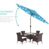 imageBest Choice Products 10ft Solar Polyester LED Lighted Patio Umbrella wTilt Adjustment and UVResistant Fabric  Striped BlackSky Blue