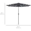 imageBest Choice Products 10ft Solar Polyester LED Lighted Patio Umbrella wTilt Adjustment and UVResistant Fabric  Striped BlackSlate
