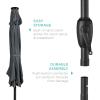imageBest Choice Products 10ft Solar Polyester LED Lighted Patio Umbrella wTilt Adjustment and UVResistant Fabric  Striped BlackSlate