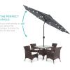 imageBest Choice Products 10ft Solar Polyester LED Lighted Patio Umbrella wTilt Adjustment and UVResistant Fabric  Striped BlackSlate