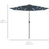 imageBest Choice Products 10ft Solar Polyester LED Lighted Patio Umbrella wTilt Adjustment and UVResistant Fabric  Striped BlackSlate Blue