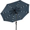 imageBest Choice Products 10ft Solar Polyester LED Lighted Patio Umbrella wTilt Adjustment and UVResistant Fabric  Striped BlackSlate Blue