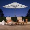 imageBest Choice Products 10ft Solar Polyester LED Lighted Patio Umbrella wTilt Adjustment and UVResistant Fabric  Striped BlackStriped Black