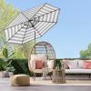 imageBest Choice Products 10ft Solar Polyester LED Lighted Patio Umbrella wTilt Adjustment and UVResistant Fabric  Striped BlackStriped Black