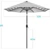 imageBest Choice Products 10ft Solar Polyester LED Lighted Patio Umbrella wTilt Adjustment and UVResistant Fabric  Striped BlackStriped Black