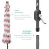imageBest Choice Products 10ft Solar Polyester LED Lighted Patio Umbrella wTilt Adjustment and UVResistant Fabric  Striped BlackStriped Burgundy
