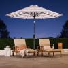 imageBest Choice Products 10ft Solar Polyester LED Lighted Patio Umbrella wTilt Adjustment and UVResistant Fabric  Striped BlackStriped Burgundy